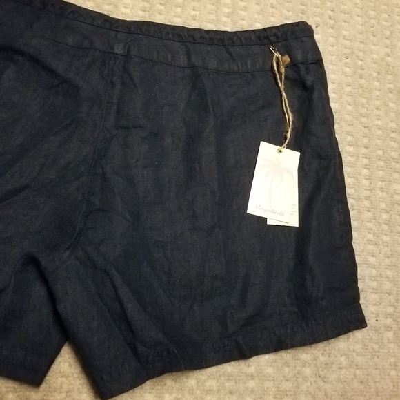 Margaritaville Deep Navy Blue Linen Shorts NWT - Picture 3 of 10